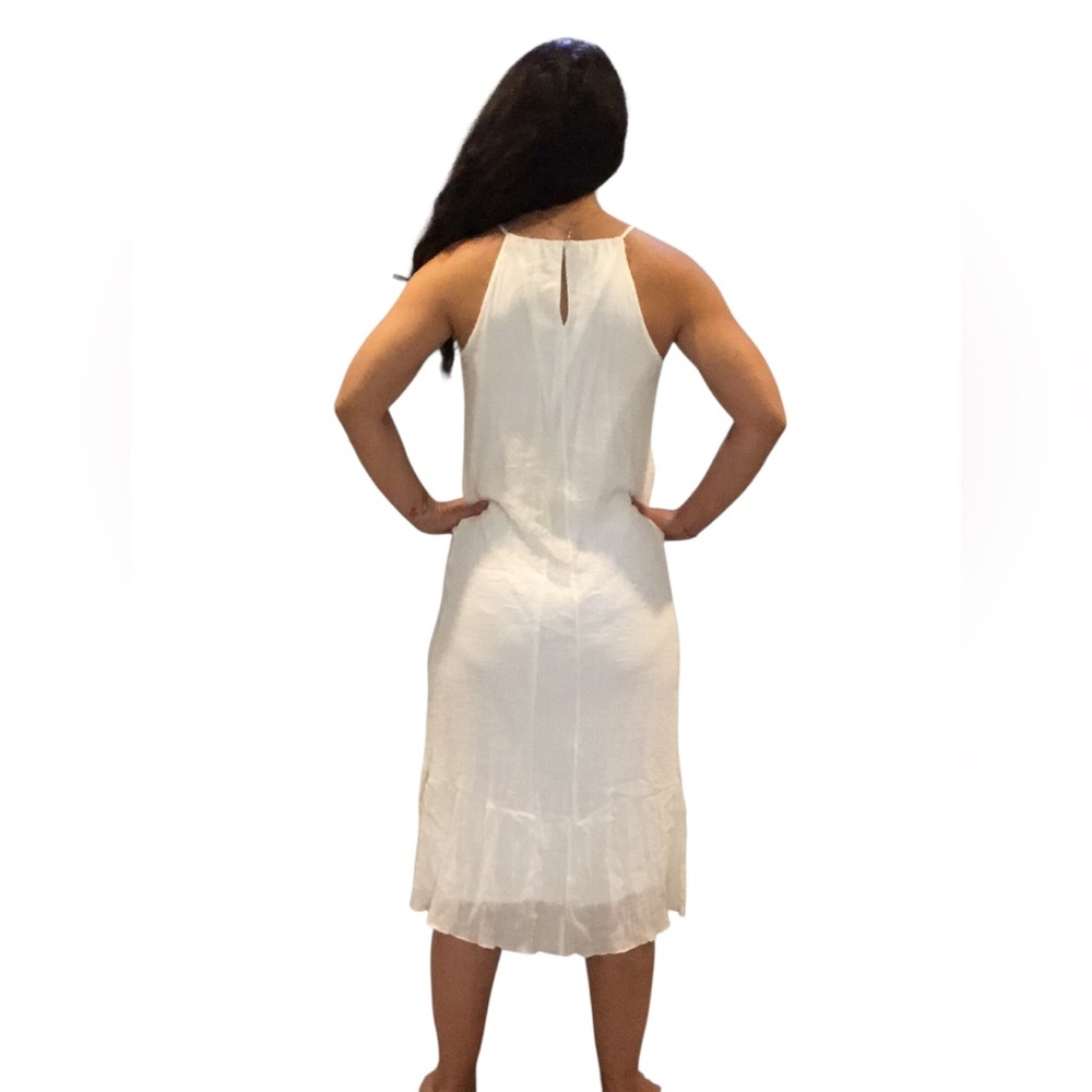 Women’s White Midi Dress - Lightweight Sleeveless - Picture 4 of 7